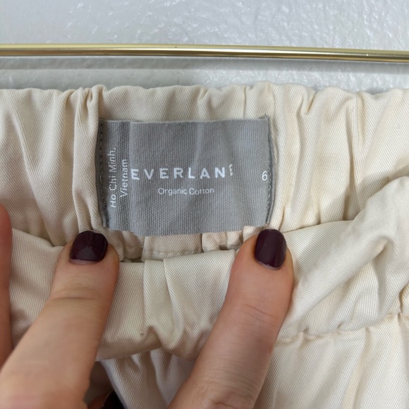 EVERLANE The Easy Pant Straight/Wide Leg Cream Color Organic Cotton Women medium - Picture 12 of 14